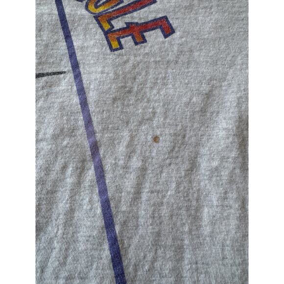 VTG Bermuda Triangle Arachnid USA Made Single Stitch Distressed L Gray Tech Tee - Picture 7 of 9